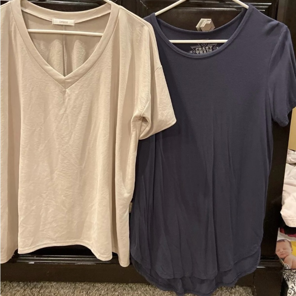 Lot of 2 Womens Tees Size Small Cherish & Crazy Train